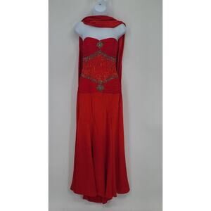 Vintage Alyce Designs beaded fairy grunge dress red Size 6 vamp formal Party Y2K